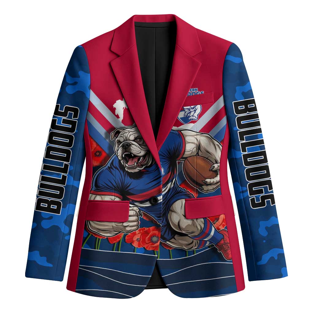 Personalised Western Bulldogs ANZAC Blazer Military Remembrance Australian Football Mascot Camouflage
