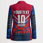 Personalised Western Bulldogs ANZAC Blazer Military Remembrance Australian Football Mascot Camouflage