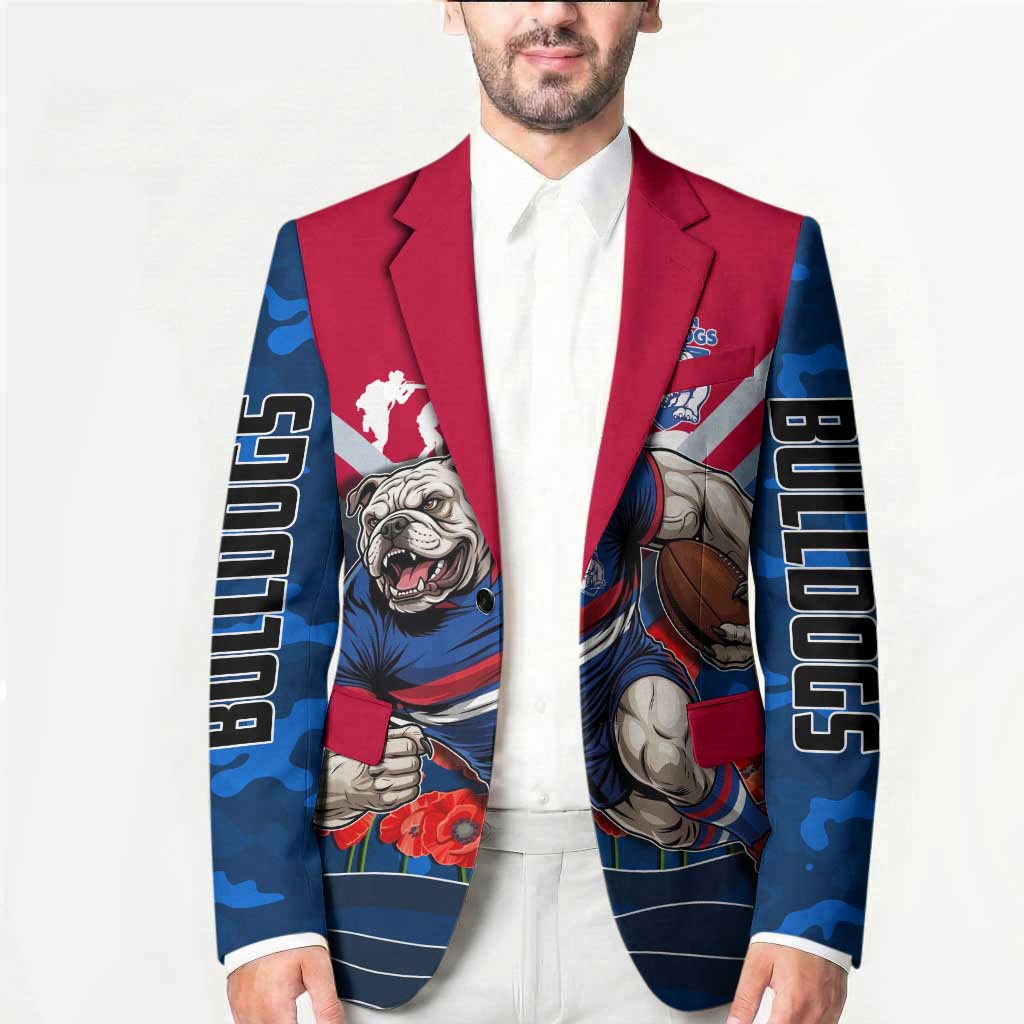Personalised Western Bulldogs ANZAC Blazer Military Remembrance Australian Football Mascot Camouflage