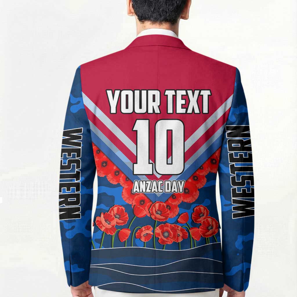 Personalised Western Bulldogs ANZAC Blazer Military Remembrance Australian Football Mascot Camouflage