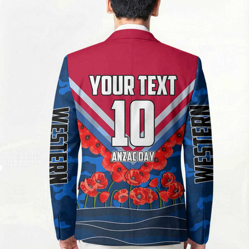 Personalised Western Bulldogs ANZAC Blazer Military Remembrance Australian Football Mascot Camouflage