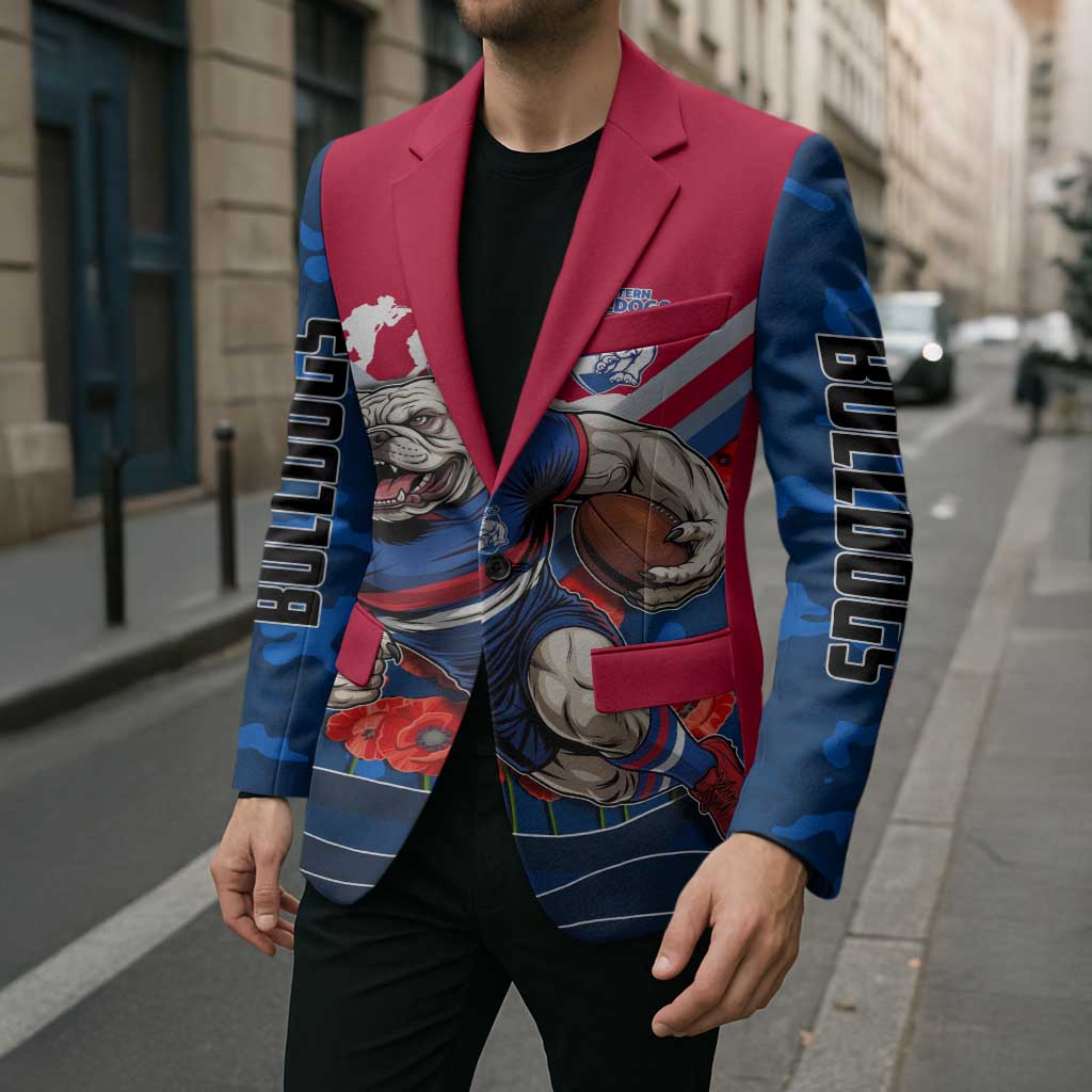 Personalised Western Bulldogs ANZAC Blazer Military Remembrance Australian Football Mascot Camouflage