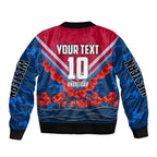 Personalised Western Bulldogs ANZAC Bomber Jacket Military Remembrance Australian Football Mascot Camouflage