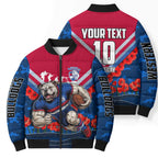 Personalised Western Bulldogs ANZAC Bomber Puffer Jacket Military Remembrance Australian Football Mascot Camouflage