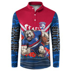 Personalised Western Bulldogs ANZAC Button Sweatshirt Military Remembrance Australian Football Mascot Camouflage