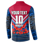 Personalised Western Bulldogs ANZAC Button Sweatshirt Military Remembrance Australian Football Mascot Camouflage