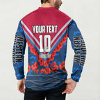 Personalised Western Bulldogs ANZAC Button Sweatshirt Military Remembrance Australian Football Mascot Camouflage