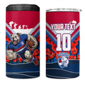 Personalised Western Bulldogs ANZAC 4 in 1 Can Cooler Tumbler Military Remembrance Australian Football Mascot Camouflage