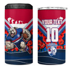 Personalised Western Bulldogs ANZAC 4 in 1 Can Cooler Tumbler Military Remembrance Australian Football Mascot Camouflage