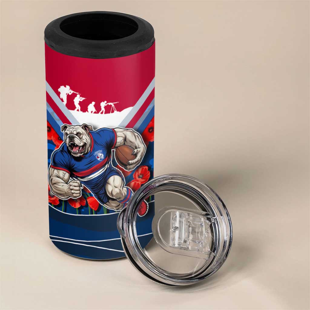 Personalised Western Bulldogs ANZAC 4 in 1 Can Cooler Tumbler Military Remembrance Australian Football Mascot Camouflage