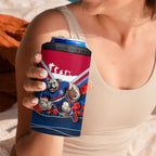 Personalised Western Bulldogs ANZAC 4 in 1 Can Cooler Tumbler Military Remembrance Australian Football Mascot Camouflage
