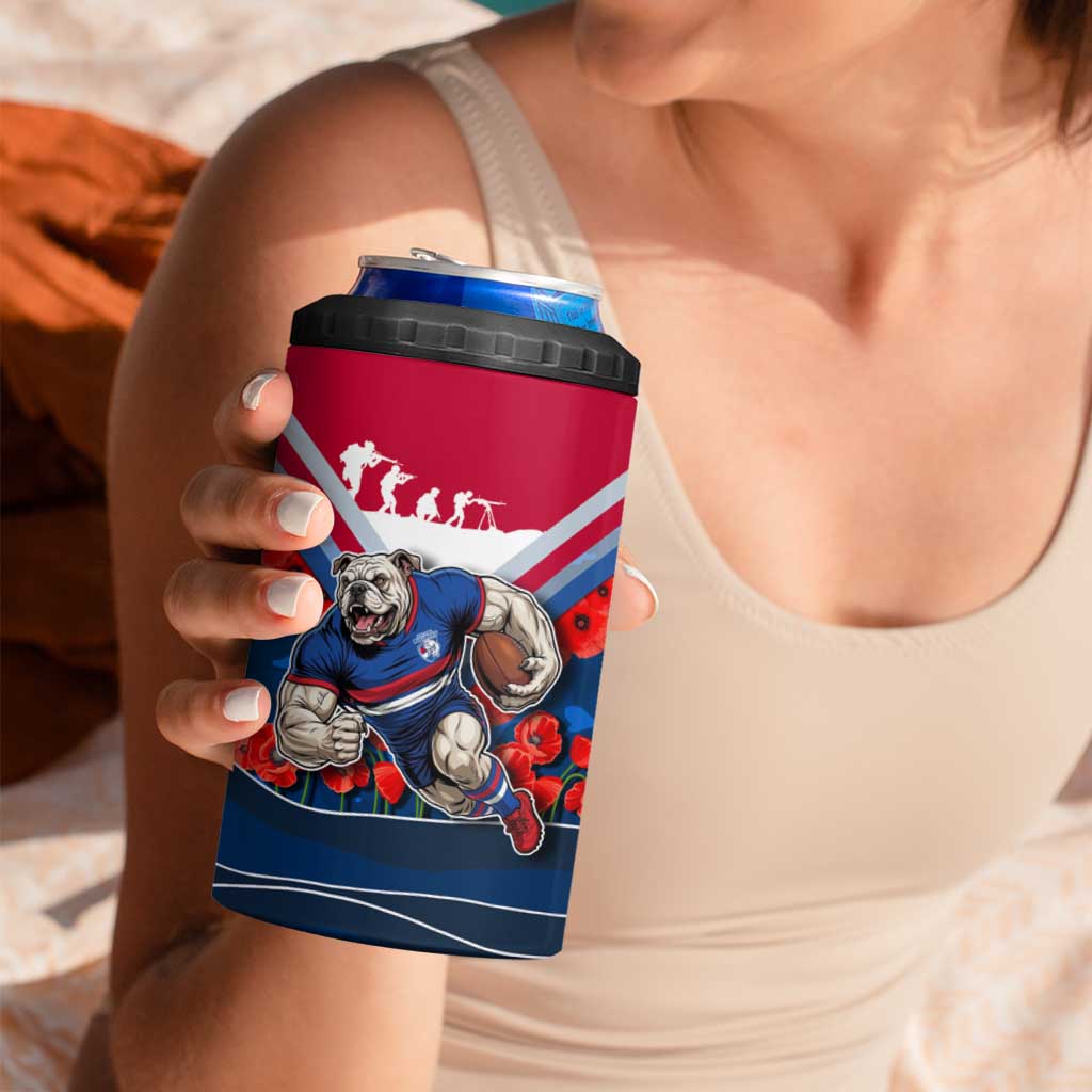 Personalised Western Bulldogs ANZAC 4 in 1 Can Cooler Tumbler Military Remembrance Australian Football Mascot Camouflage