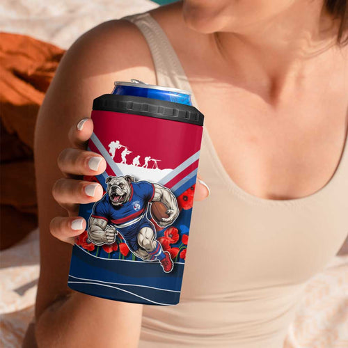 Personalised Western Bulldogs ANZAC 4 in 1 Can Cooler Tumbler Military Remembrance Australian Football Mascot Camouflage