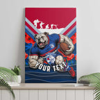 Personalised Western Bulldogs ANZAC Canvas Wall Art Military Remembrance Australian Football Mascot Camouflage