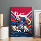 Personalised Western Bulldogs ANZAC Canvas Wall Art Military Remembrance Australian Football Mascot Camouflage