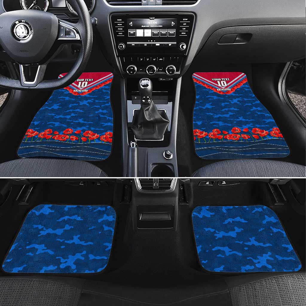 Personalised Western Bulldogs ANZAC Car Mats Military Remembrance Australian Football Mascot Camouflage