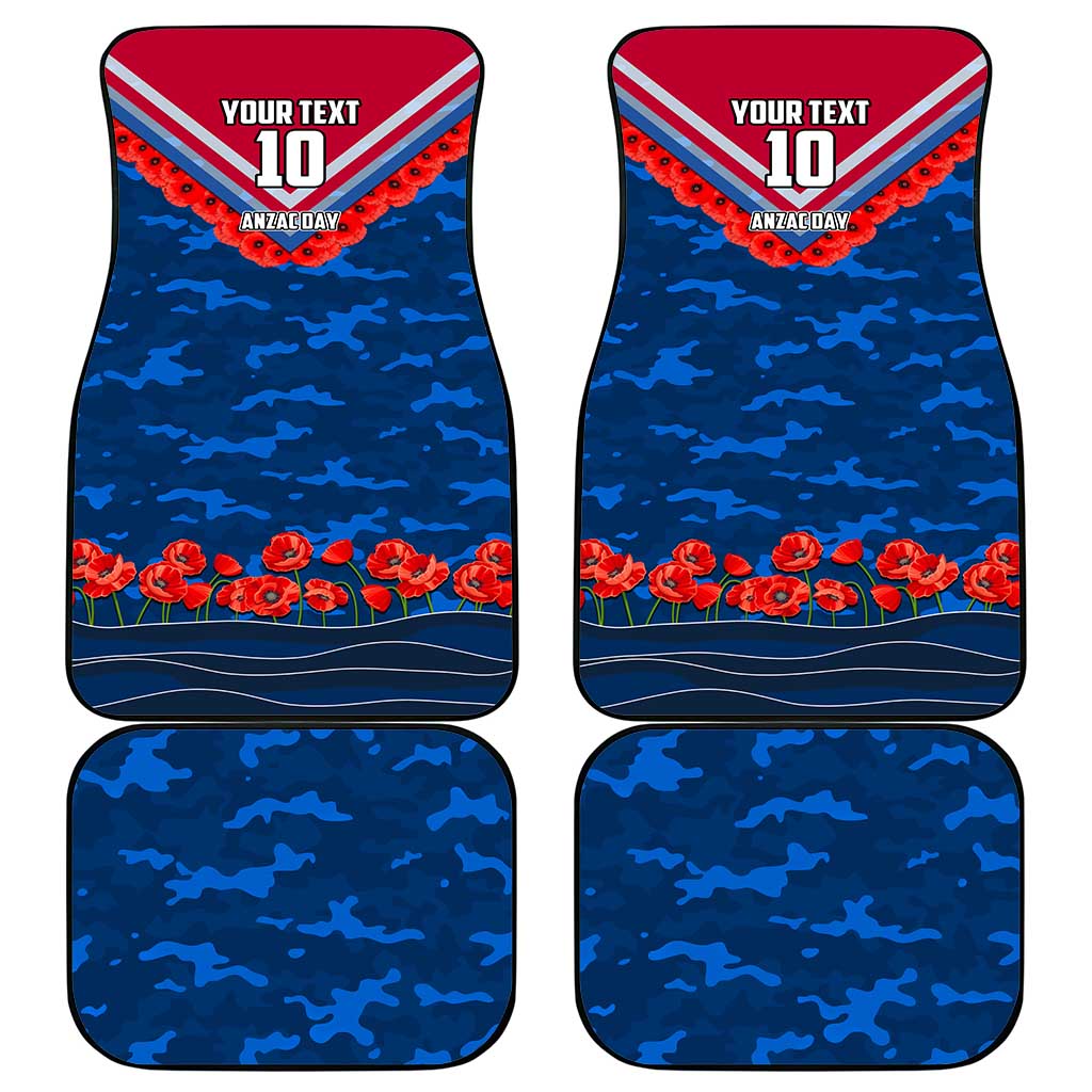 Personalised Western Bulldogs ANZAC Car Mats Military Remembrance Australian Football Mascot Camouflage
