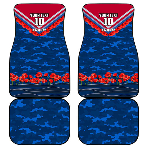 Personalised Western Bulldogs ANZAC Car Mats Military Remembrance Australian Football Mascot Camouflage