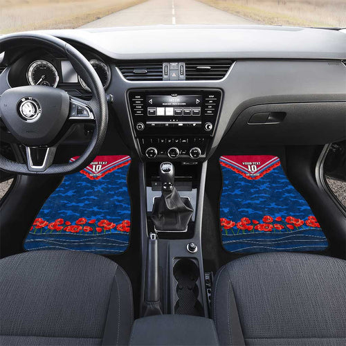 Personalised Western Bulldogs ANZAC Car Mats Military Remembrance Australian Football Mascot Camouflage