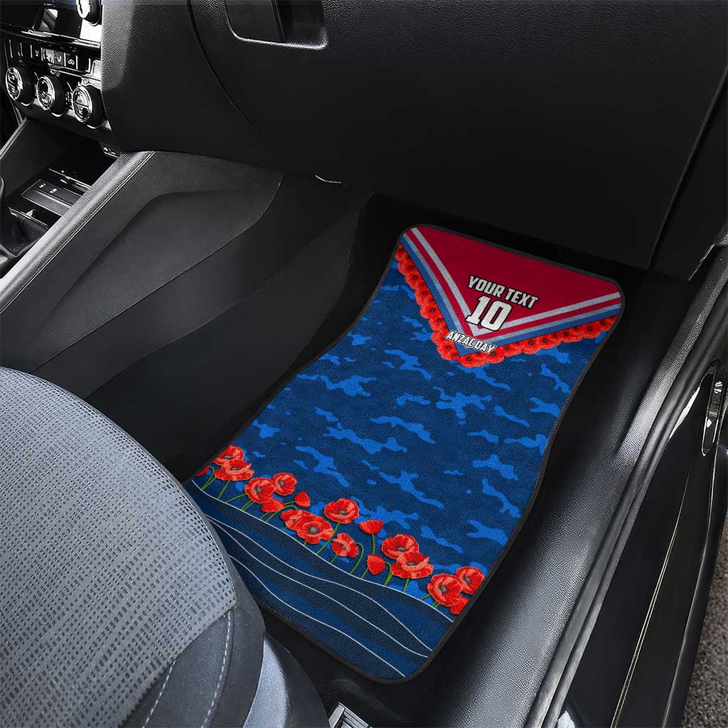 Personalised Western Bulldogs ANZAC Car Mats Military Remembrance Australian Football Mascot Camouflage