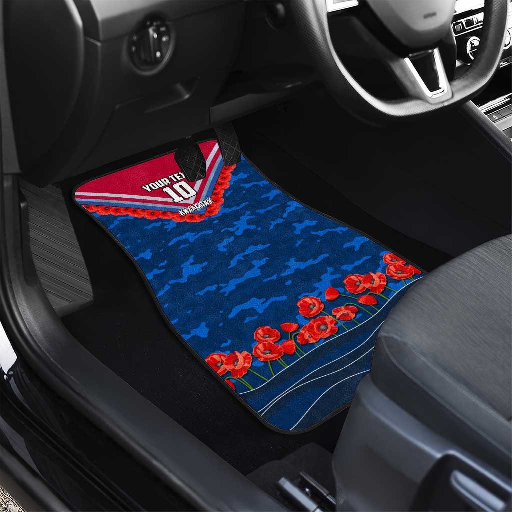Personalised Western Bulldogs ANZAC Car Mats Military Remembrance Australian Football Mascot Camouflage