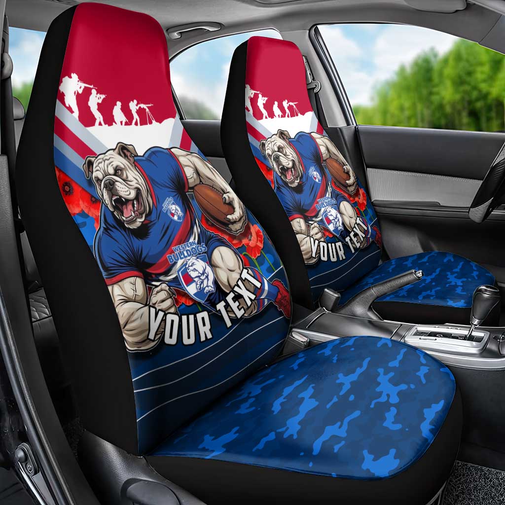 Personalised Western Bulldogs ANZAC Car Seat Cover Military Remembrance Australian Football Mascot Camouflage
