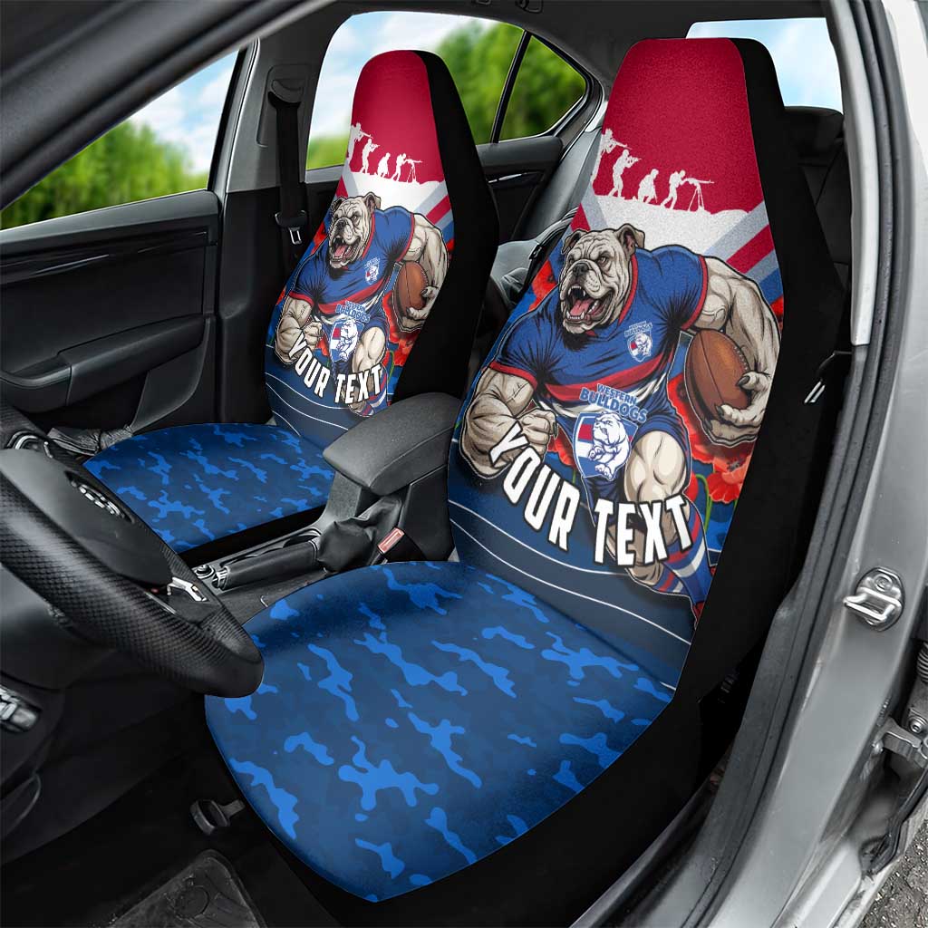 Personalised Western Bulldogs ANZAC Car Seat Cover Military Remembrance Australian Football Mascot Camouflage