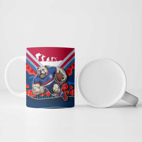 Personalised Western Bulldogs ANZAC Ceramic Mug Military Remembrance Australian Football Mascot Camouflage