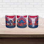 Personalised Western Bulldogs ANZAC Ceramic Mug Military Remembrance Australian Football Mascot Camouflage