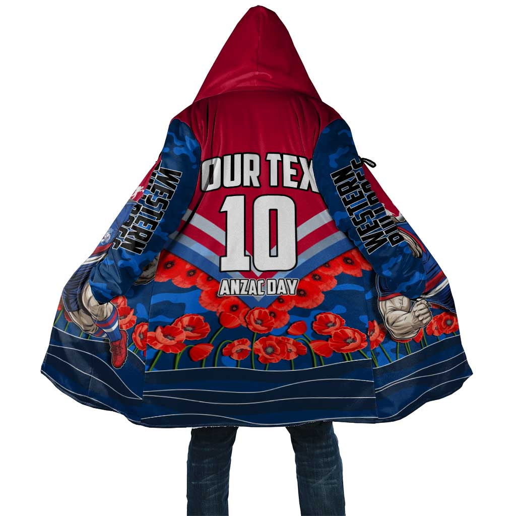 Personalised Western Bulldogs ANZAC Cloak Military Remembrance Australian Football Mascot Camouflage