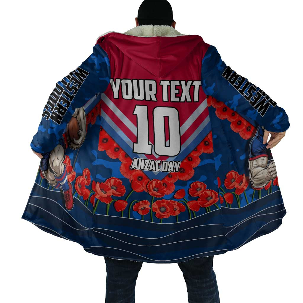 Personalised Western Bulldogs ANZAC Cloak Military Remembrance Australian Football Mascot Camouflage