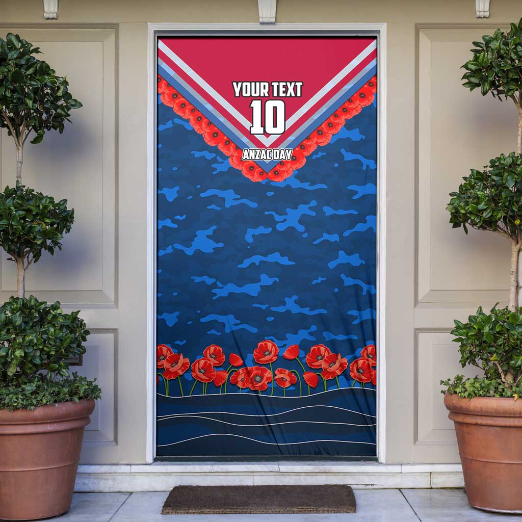 Personalised Western Bulldogs ANZAC Door Cover Military Remembrance Australian Football Mascot Camouflage