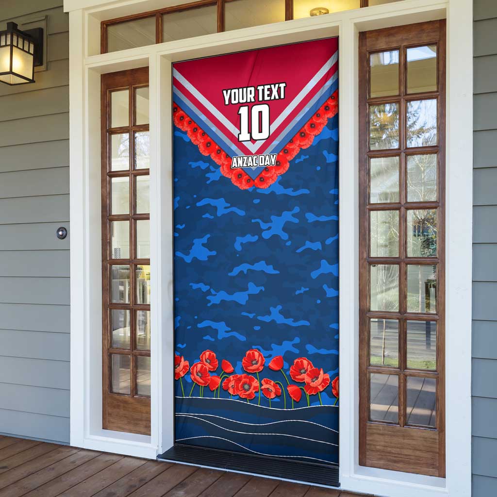 Personalised Western Bulldogs ANZAC Door Cover Military Remembrance Australian Football Mascot Camouflage