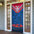 Personalised Western Bulldogs ANZAC Door Cover Military Remembrance Australian Football Mascot Camouflage