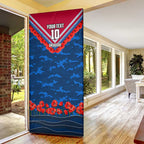 Personalised Western Bulldogs ANZAC Door Cover Military Remembrance Australian Football Mascot Camouflage