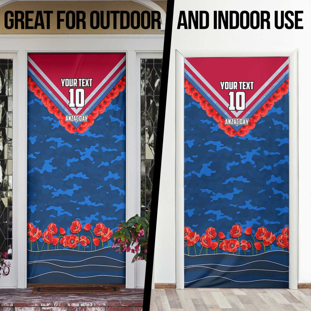 Personalised Western Bulldogs ANZAC Door Cover Military Remembrance Australian Football Mascot Camouflage