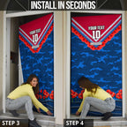 Personalised Western Bulldogs ANZAC Door Cover Military Remembrance Australian Football Mascot Camouflage