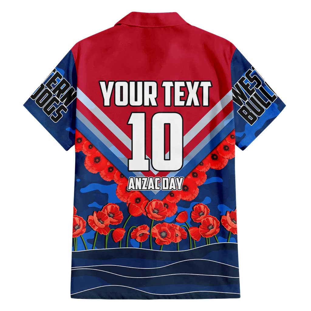 Personalised Western Bulldogs ANZAC Family Matching Summer Maxi Dress and Hawaiian Shirt Military Remembrance Australian Football Mascot Camouflage