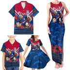 Personalised Western Bulldogs ANZAC Family Matching Tank Maxi Dress and Hawaiian Shirt Military Remembrance Australian Football Mascot Camouflage