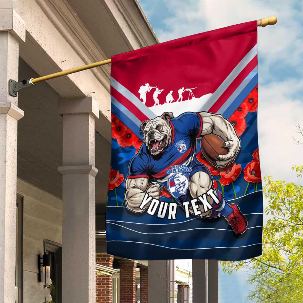 Personalised Western Bulldogs ANZAC Garden Flag Military Remembrance Australian Football Mascot Camouflage