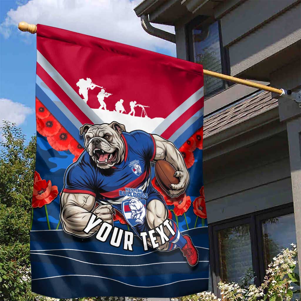 Personalised Western Bulldogs ANZAC Garden Flag Military Remembrance Australian Football Mascot Camouflage