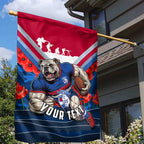 Personalised Western Bulldogs ANZAC Garden Flag Military Remembrance Australian Football Mascot Camouflage