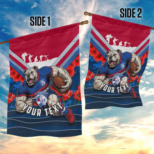 Personalised Western Bulldogs ANZAC Garden Flag Military Remembrance Australian Football Mascot Camouflage
