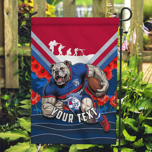 Personalised Western Bulldogs ANZAC Garden Flag Military Remembrance Australian Football Mascot Camouflage