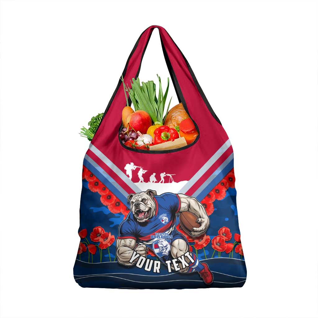 Personalised Western Bulldogs ANZAC Grocery Bag Military Remembrance Australian Football Mascot Camouflage