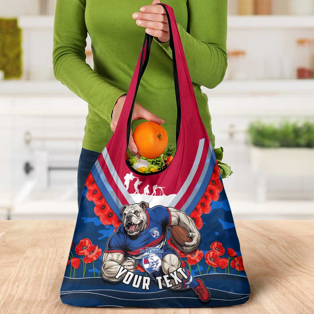 Personalised Western Bulldogs ANZAC Grocery Bag Military Remembrance Australian Football Mascot Camouflage