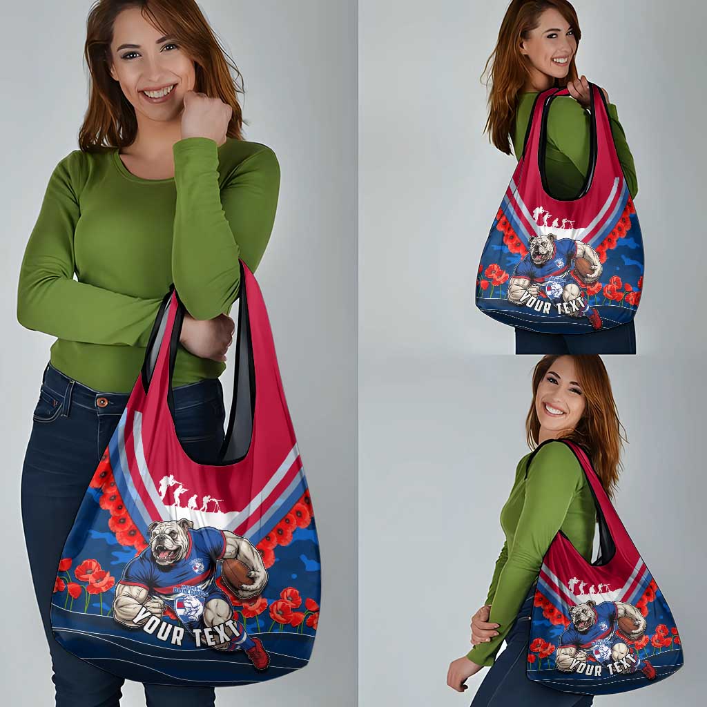 Personalised Western Bulldogs ANZAC Grocery Bag Military Remembrance Australian Football Mascot Camouflage
