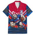 Personalised Western Bulldogs ANZAC Hawaiian Shirt Military Remembrance Australian Football Mascot Camouflage