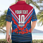 Personalised Western Bulldogs ANZAC Hawaiian Shirt Military Remembrance Australian Football Mascot Camouflage