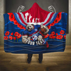 Personalised Western Bulldogs ANZAC Hooded Blanket Military Remembrance Australian Football Mascot Camouflage